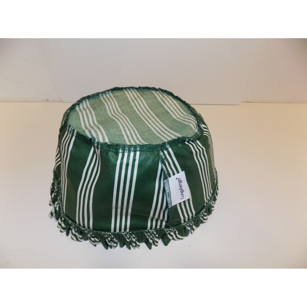 Popcorn Basket w/ Liner & Protector 1999 Christmas Holiday Longaberger GREEN - Picture 16 of 16